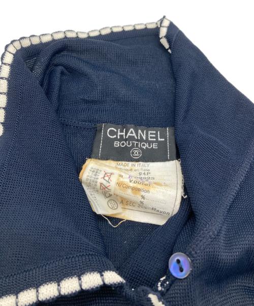 CHANEL（シャネル）CHANEL (シャネル) ノースリーブワンピース ネイビー サイズ:38の古着・服飾アイテム