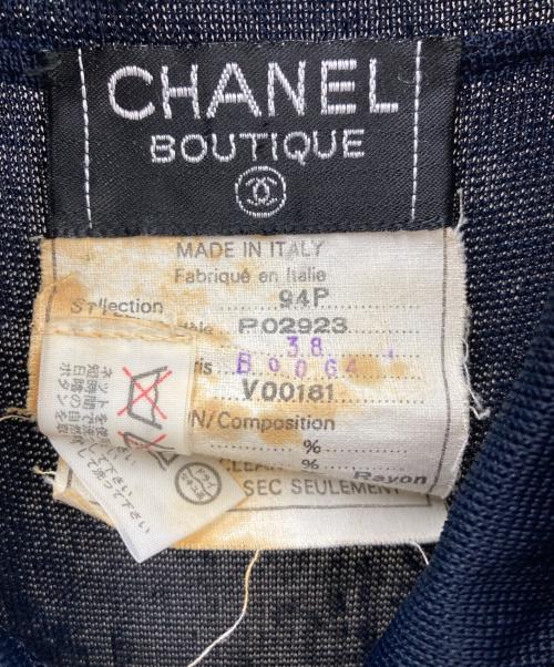 CHANEL（シャネル）CHANEL (シャネル) ノースリーブワンピース ネイビー サイズ:38の古着・服飾アイテム