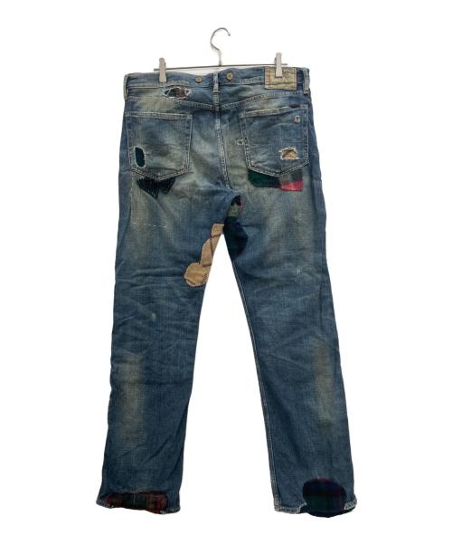 POLO RALPH LAUREN（ポロ・ラルフローレン）POLO RALPH LAUREN (ポロ・ラルフローレン) パッチワークデニムパンツ インディゴ サイズ:36の古着・服飾アイテム