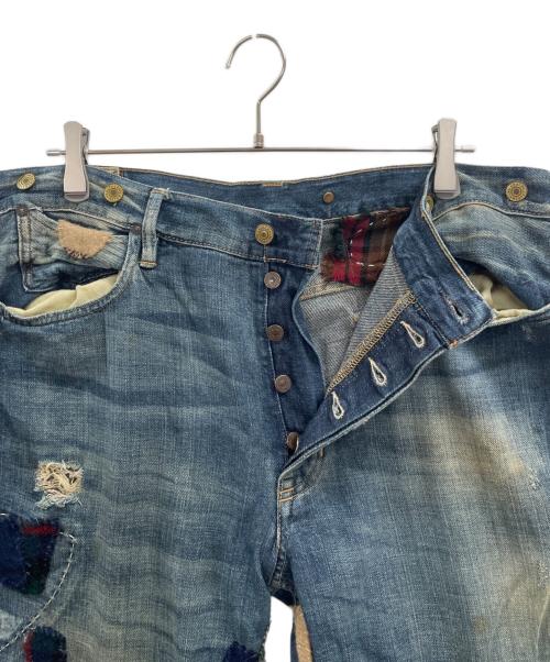 POLO RALPH LAUREN（ポロ・ラルフローレン）POLO RALPH LAUREN (ポロ・ラルフローレン) パッチワークデニムパンツ インディゴ サイズ:36の古着・服飾アイテム