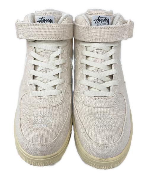 NIKE（ナイキ）NIKE (ナイキ) stussy (ステューシー) ハイカットスニーカー ベージュ サイズ:27の古着・服飾アイテム