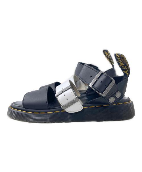 Dr.Martens（ドクターマーチン）Dr.Martens (ドクターマーチン) バックルサンダル ブラック×ホワイト サイズ:UK6の古着・服飾アイテム