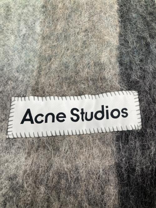Acne studios（アクネ ストゥディオズ）Acne studios (アクネ ストゥディオズ) モヘアチェックスカーフ グリーン×ブラックの古着・服飾アイテム