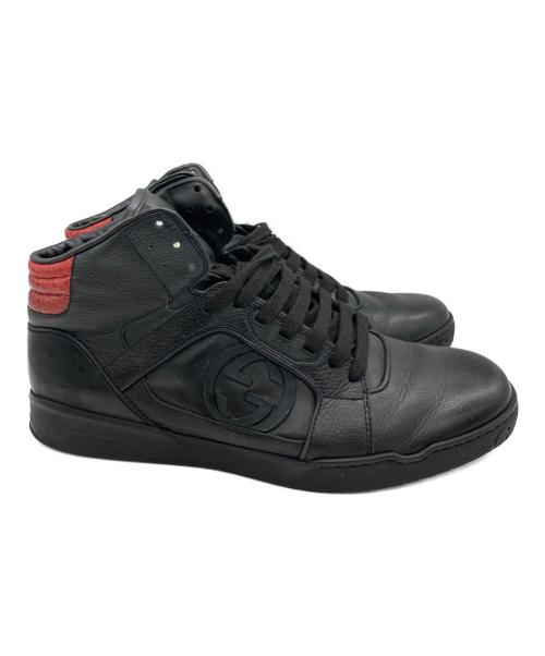 GUCCI（グッチ）GUCCI (グッチ) ハイカットスニーカー ブラック サイズ:26cmの古着・服飾アイテム