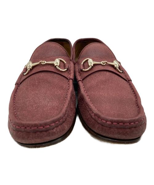 GUCCI（グッチ）GUCCI (グッチ) MTO ホースビットローファー ワインレッド サイズ:7の古着・服飾アイテム