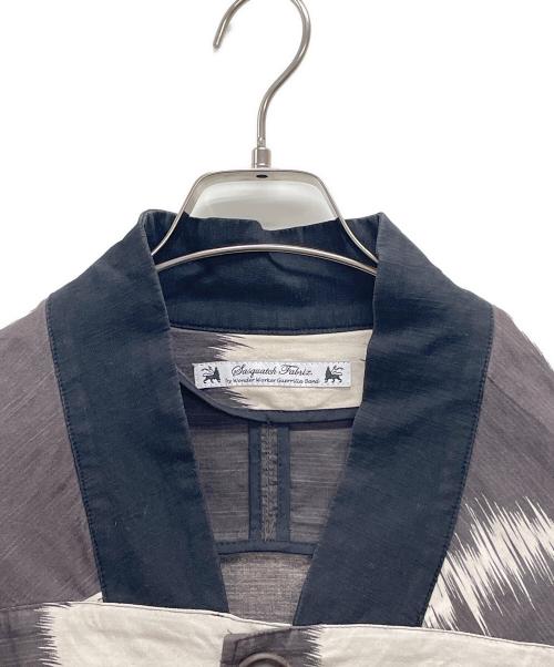 SASQUATCHfabrix.（サスクワッチファブリックス）SASQUATCHfabrix. (サスクワッチファブリックス) WA-NECK JACKET ベージュ×ブラウン サイズ:Lの古着・服飾アイテム
