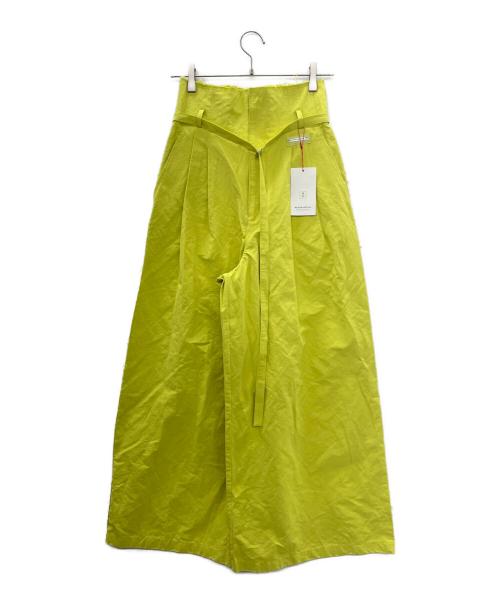 MAISON SPECIAL（メゾンスペシャル）MAISON SPECIAL (メゾンスペシャル) タックワイドパンツ ライム サイズ:SIZE 36 未使用品の古着・服飾アイテム