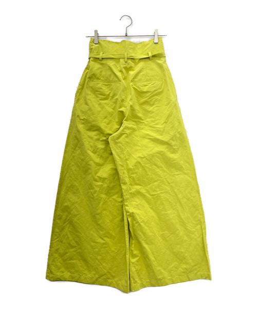 MAISON SPECIAL（メゾンスペシャル）MAISON SPECIAL (メゾンスペシャル) タックワイドパンツ ライム サイズ:SIZE 36 未使用品の古着・服飾アイテム
