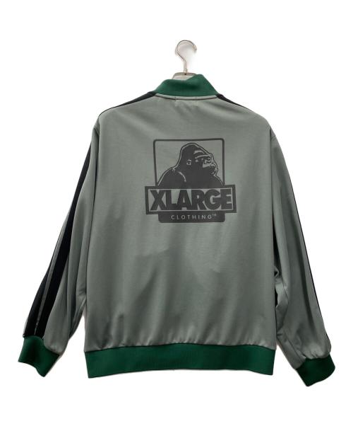 X-LARGE（エクストララージ）X-LARGE (エクストララージ) トラックジャケット グリーン×グレー サイズ:Ｍの古着・服飾アイテム