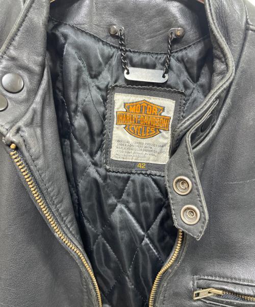 HARLEY-DAVIDSON（ハーレーダビッドソン）HARLEY-DAVIDSON (ハーレーダビッドソン) レザージャケット ブラック サイズ:42の古着・服飾アイテム