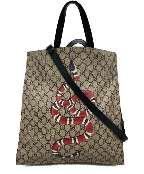 GUCCI（グッチ）GUCCI (グッチ) ショルダートートバッグ カーキの古着・服飾アイテム