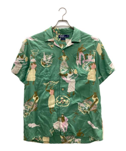 POLO RALPH LAUREN（ポロ・ラルフローレン）POLO RALPH LAUREN (ポロ・ラルフローレン) 90`Sアロハシャツ グリーン サイズ:Ｍの古着・服飾アイテム