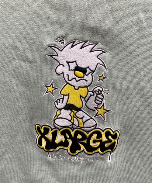 X-LARGE（エクストララージ）X-LARGE (エクストララージ) BAD KID CREWNECK SWEAT グリーン サイズ:Ｍの古着・服飾アイテム