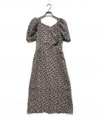 HER LIP TOハーリップトゥ）の古着「Cherry Pattern Cache-Coeur One-Piece」｜ベージュ×ブラック