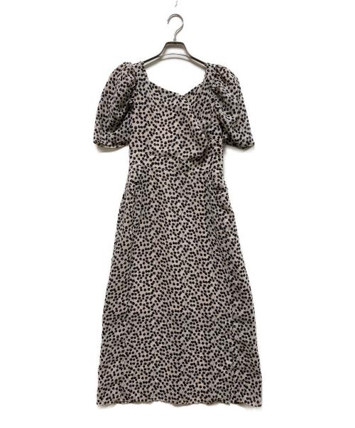 HER LIP TO（ハーリップトゥ）HER LIP TO (ハーリップトゥ) Cherry Pattern Cache-Coeur One-Piece ベージュ×ブラック サイズ:Ｍの古着・服飾アイテム