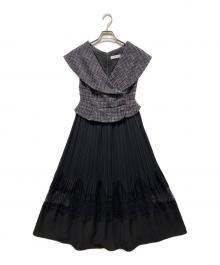 HER LIP TO（ハーリップトゥ）の古着「Siena Big Collar Pleated Dress」｜ブラック