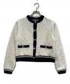 HER LIP TOハーリップトゥ）の古着「Boucle Bicolor Knit Jacket」｜ベージュ×ブラック