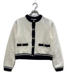 HER LIP TO（ハーリップトゥ）の古着「Boucle Bicolor Knit Jacket」｜ベージュ×ブラック