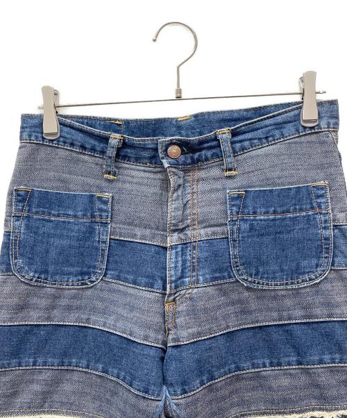 Hysteric Glamour（ヒステリックグラマー）Hysteric Glamour (ヒステリックグラマー) ツギハギ ウミヘビジーンズ フレアパンツ ブルー サイズ:Ｍの古着・服飾アイテム
