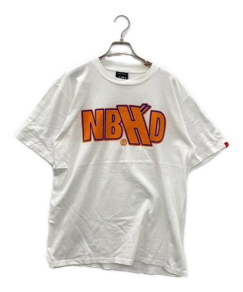 NEIGHBORHOOD（ネイバーフッド）NEIGHBORHOOD (ネイバーフッド) 半袖カットソー ホワイト×オレンジ サイズ:FREEの古着・服飾アイテム