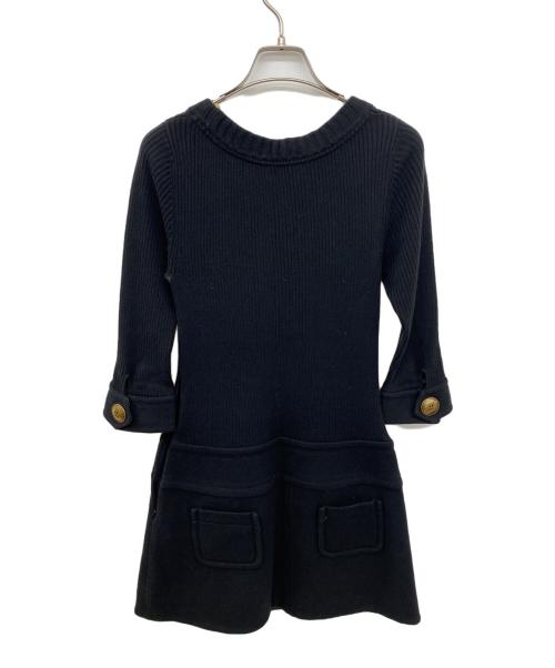 BURBERRY BLUE LABEL（バーバリー ブルー レーベル）BURBERRY BLUE LABEL (バーバリー ブルー レーベル) ニットワンピース ブラック サイズ:38の古着・服飾アイテム