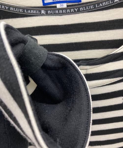 BURBERRY BLUE LABEL（バーバリー ブルー レーベル）BURBERRY BLUE LABEL (バーバリー ブルー レーベル) 半袖ワンピース ブラック×ホワイト サイズ:38の古着・服飾アイテム