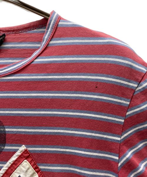 RRL（ダブルアールエル）RRL (ダブルアールエル) 半袖カットソー ブラウン×ブルー サイズ:Sの古着・服飾アイテム