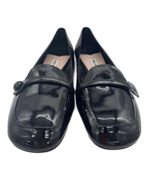 MIU MIU（ミュウミュウ）MIU MIU (ミュウミュウ) フラットシューズ ブラック サイズ:SIZE 37の古着・服飾アイテム