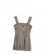 BURBERRY BLUE LABELバーバリー ブルー レーベル）の古着「チェックジャンパースカート」｜ブラウン×ベージュ
