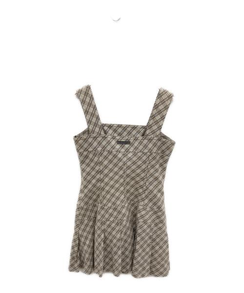 BURBERRY BLUE LABEL（バーバリー ブルー レーベル）BURBERRY BLUE LABEL (バーバリー ブルー レーベル) チェックジャンパースカート ブラウン×ベージュ サイズ:W36の古着・服飾アイテム