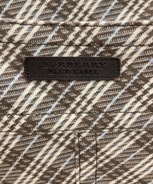 BURBERRY BLUE LABEL（バーバリー ブルー レーベル）BURBERRY BLUE LABEL (バーバリー ブルー レーベル) チェックジャンパースカート ブラウン×ベージュ サイズ:W36の古着・服飾アイテム