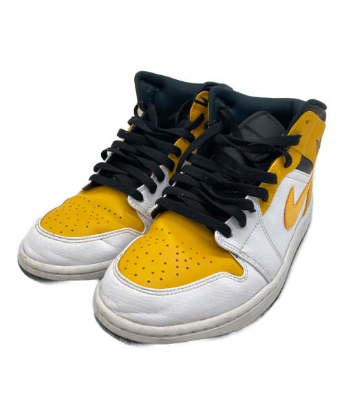 NIKE（ナイキ）NIKE (ナイキ) AIR JORDAN 1 MID イエロー×ホワイト サイズ:27cmの古着・服飾アイテム