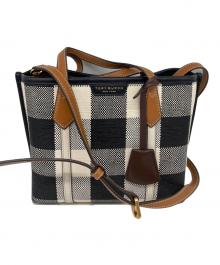 TORY BURCH（トリーバーチ）の古着「2WAYショルダーバッグ」｜ブラック×ホワイト