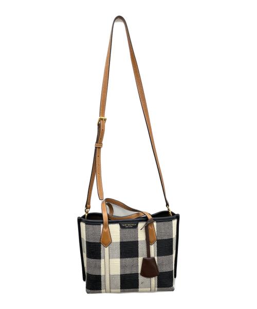 TORY BURCH（トリーバーチ）TORY BURCH (トリーバーチ) 2WAYショルダーバッグ ブラック×ホワイトの古着・服飾アイテム