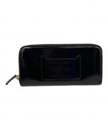 PORTER（ポーター）の古着「GLASS LEATHER LONG WALLET」｜ブラック