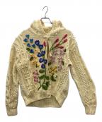 IS ISSEY MIYAKEアイエスイッセイミヤケ）の古着「花柄刺繍カーディガン」｜アイボリー
