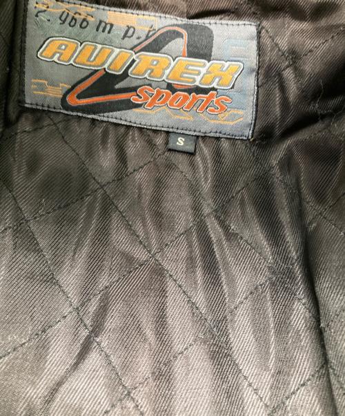 AVIREX（アヴィレックス）AVIREX (アヴィレックス) バイカーレザージャケット ブラック×グリーン サイズ:Sの古着・服飾アイテム