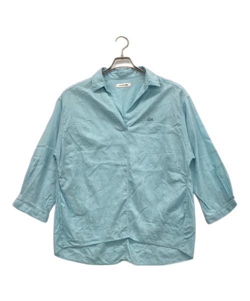LACOSTE（ラコステ）LACOSTE (ラコステ) リネンコットンスキッパーネックシャツ スカイブルー サイズ:40の古着・服飾アイテム