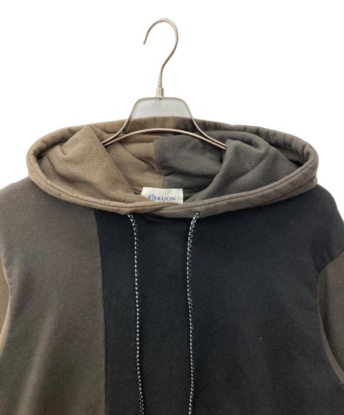 KUON（クオン）KUON (クオン) プルオーバーパーカー オリーブ×ブラック サイズ:Lの古着・服飾アイテム