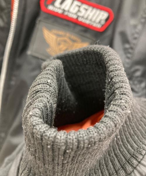 FLAGSHIP（フラッグシップ）FLAGSHIP (フラッグシップ) MA-1ジャケット ブラック×オレンジ サイズ:Lの古着・服飾アイテム