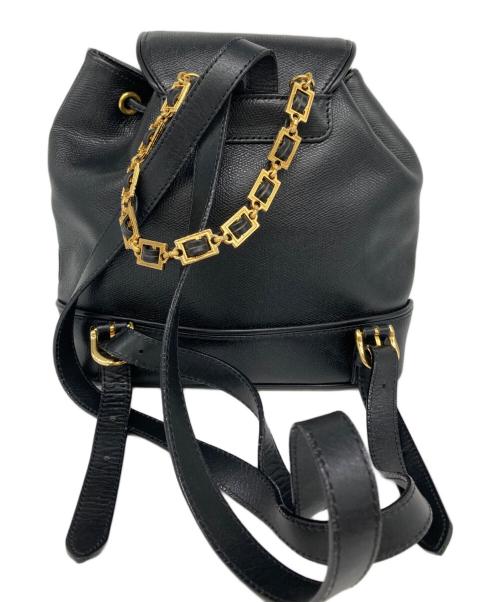 GIANNI VERSACE（ジャンニ・ヴェルサーチ）GIANNI VERSACE (ジャンニ・ヴェルサーチ) レザーミニリュック ブラックの古着・服飾アイテム
