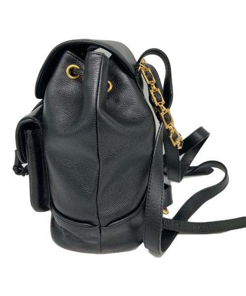 GIANNI VERSACE（ジャンニ・ヴェルサーチ）GIANNI VERSACE (ジャンニ・ヴェルサーチ) レザーミニリュック ブラックの古着・服飾アイテム