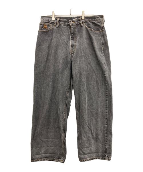 X-LARGE（エクストララージ）X-LARGE (エクストララージ) LAステッチ ワイドレッグデニムパンツ グレー サイズ:36inchの古着・服飾アイテム