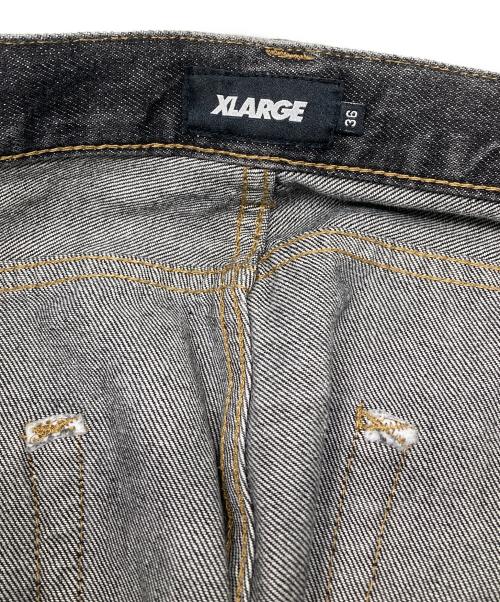 X-LARGE（エクストララージ）X-LARGE (エクストララージ) LAステッチ ワイドレッグデニムパンツ グレー サイズ:36inchの古着・服飾アイテム