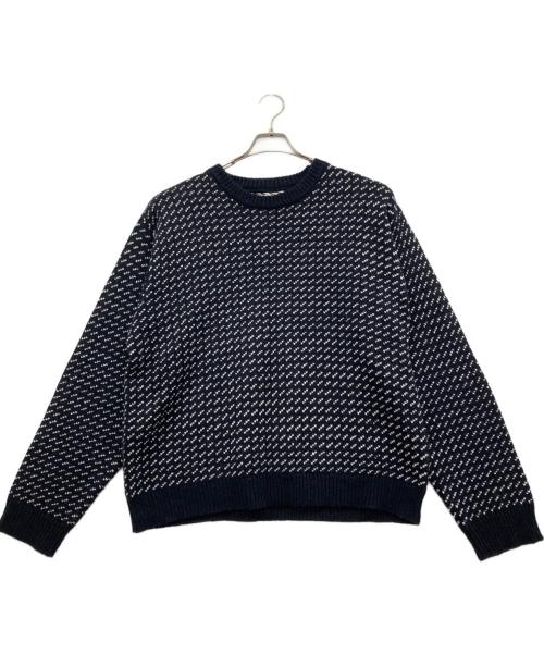 BACKERS（バッカーズ）BACKERS (バッカーズ) バーズアイニット ネイビー サイズ:Lの古着・服飾アイテム