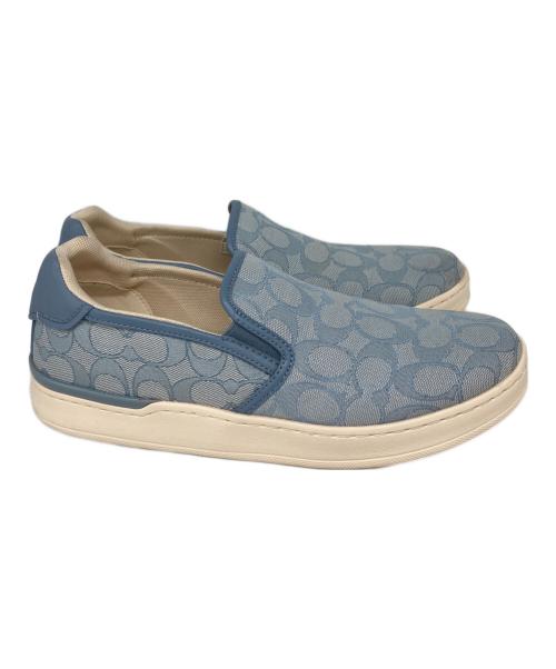 COACH（コーチ）COACH (コーチ) スリッポン スカイブルー×ベージュ サイズ:26cmの古着・服飾アイテム