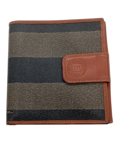 FENDI（フェンディ）FENDI (フェンディ) 2つ折り財布 ブラウン×グレー×ネイビーの古着・服飾アイテム