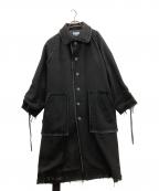 MAISON SPECIALメゾンスペシャル）の古着「エアロギャバBOROBOROプライムオーバーカットオフステンカラーコート」｜ブラック