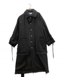 MAISON SPECIAL（メゾンスペシャル）の古着「エアロギャバBOROBOROプライムオーバーカットオフステンカラーコート」｜ブラック