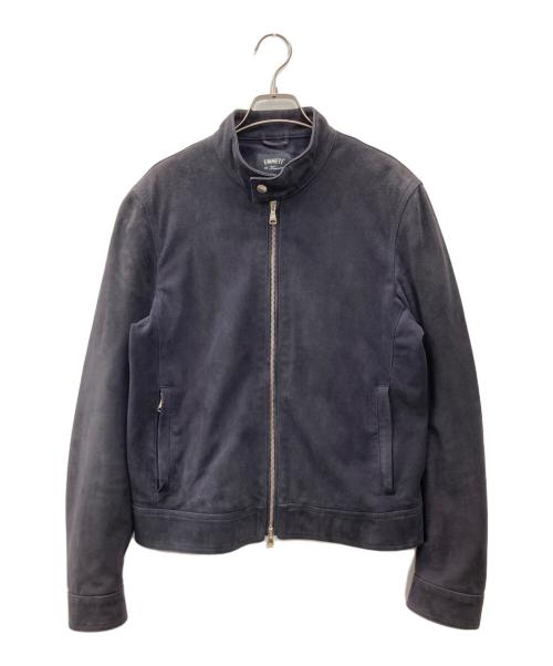 EMMETI（エンメティ）EMMETI (エンメティ) スエード スタンドカラー ブルゾン ネイビー サイズ:SIZE 48の古着・服飾アイテム